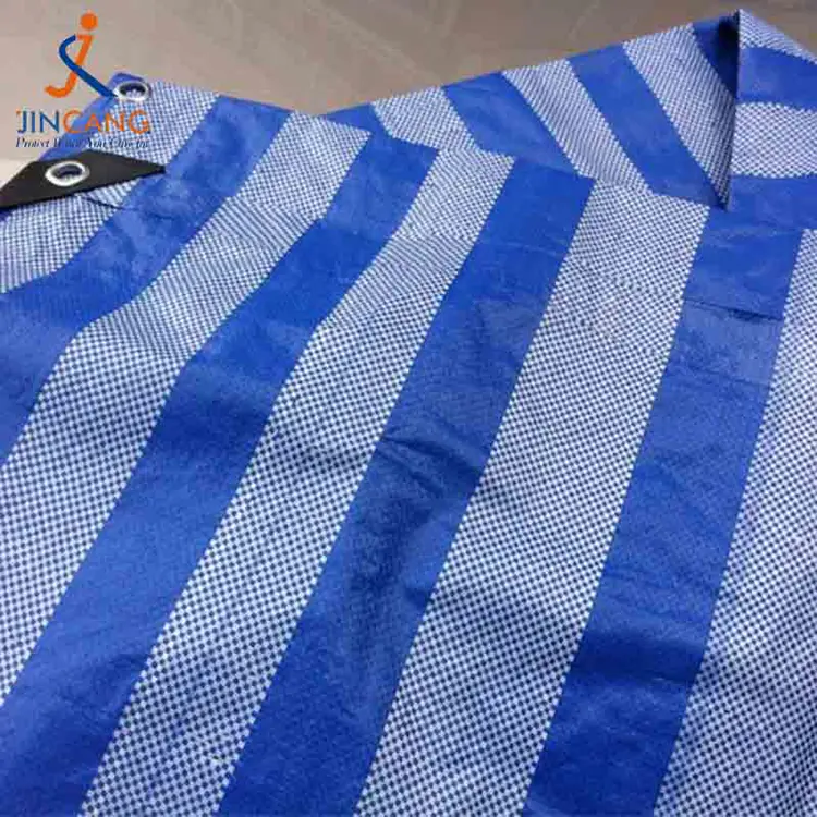 100% kierrätetty materiaali PP -tarpauliini mustalla kolmiolla vahvistettu