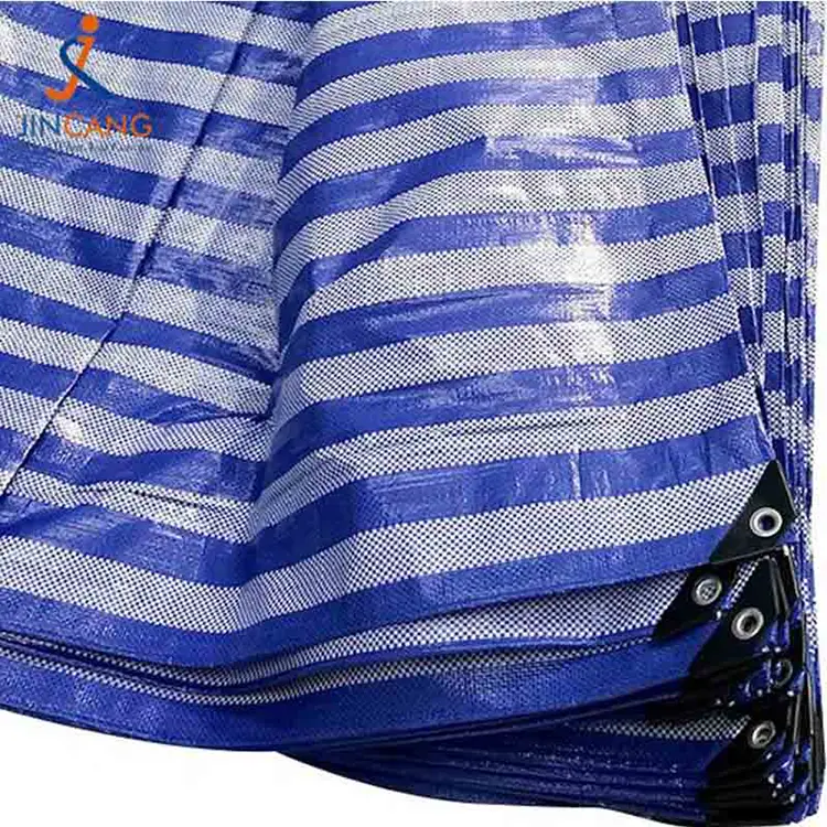 100% kierrätetty materiaali PP -tarpauliini mustalla kolmiolla vahvistettu