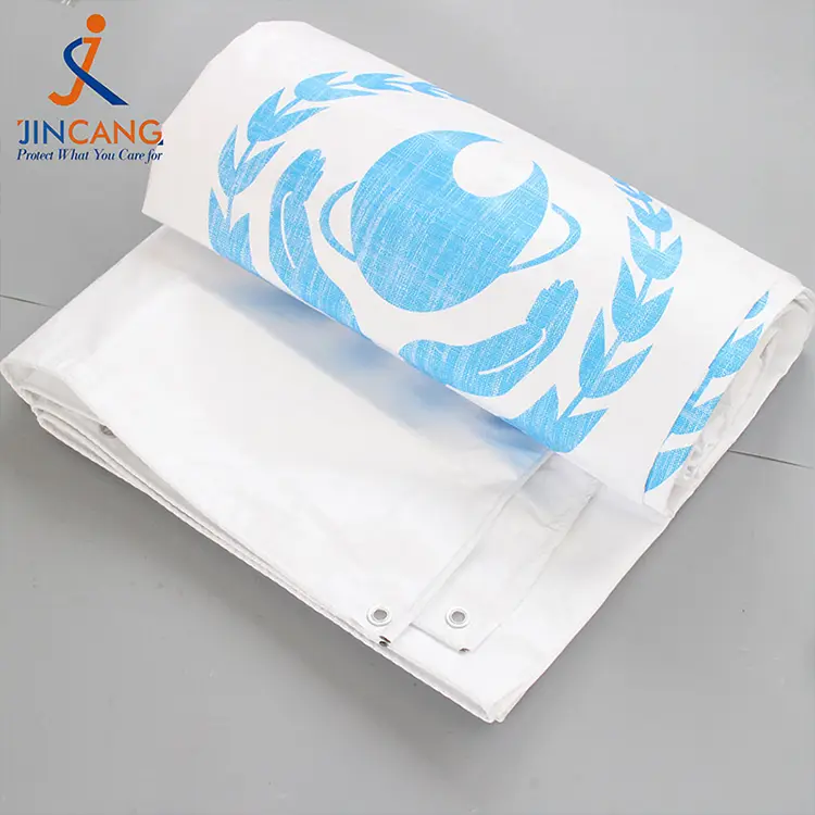 180 g valkoinen painetulla pe -tarpauliinilla