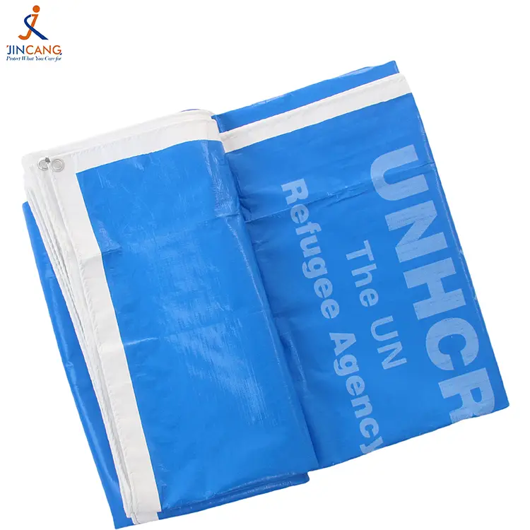 220 g sininen valkoinen painetulla pe -tarpauliinilla