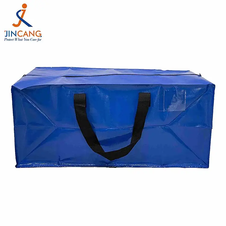 Supermarketin taitettava PP kudottu liikkuva laukku